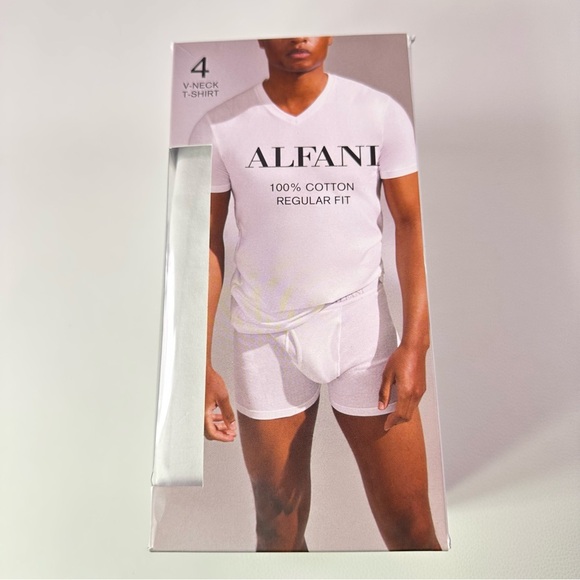 Alfani Other - 4/$25**4 Pack NEW Alfani Sz XL Men's White Cotton V-Neck T Shirt 100% Cotton